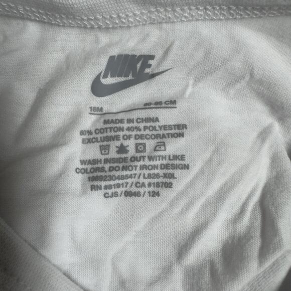 Nike Swoosh Short Sleeve Bodysuit & Leggings 2 Pc Set Hemp Girls Size 18 M - Picture 4 of 6